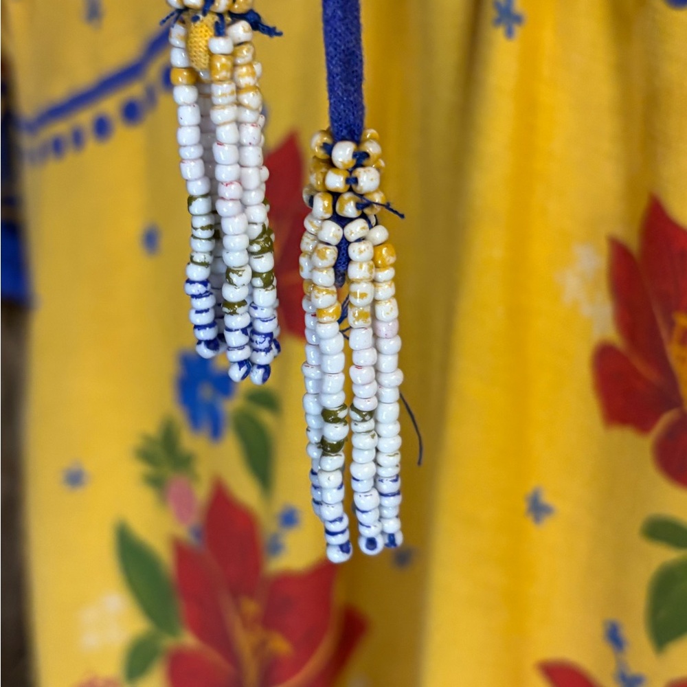 FARM Rio Yellow Floral Maxi Dress with Blue & Red Accents - Picture 11 of 16